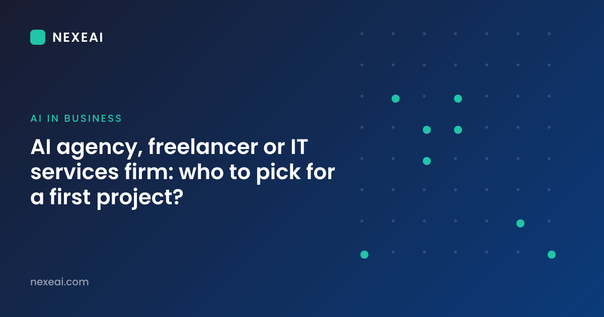 AI agency, freelancer or IT services firm: who to pick for a first project?