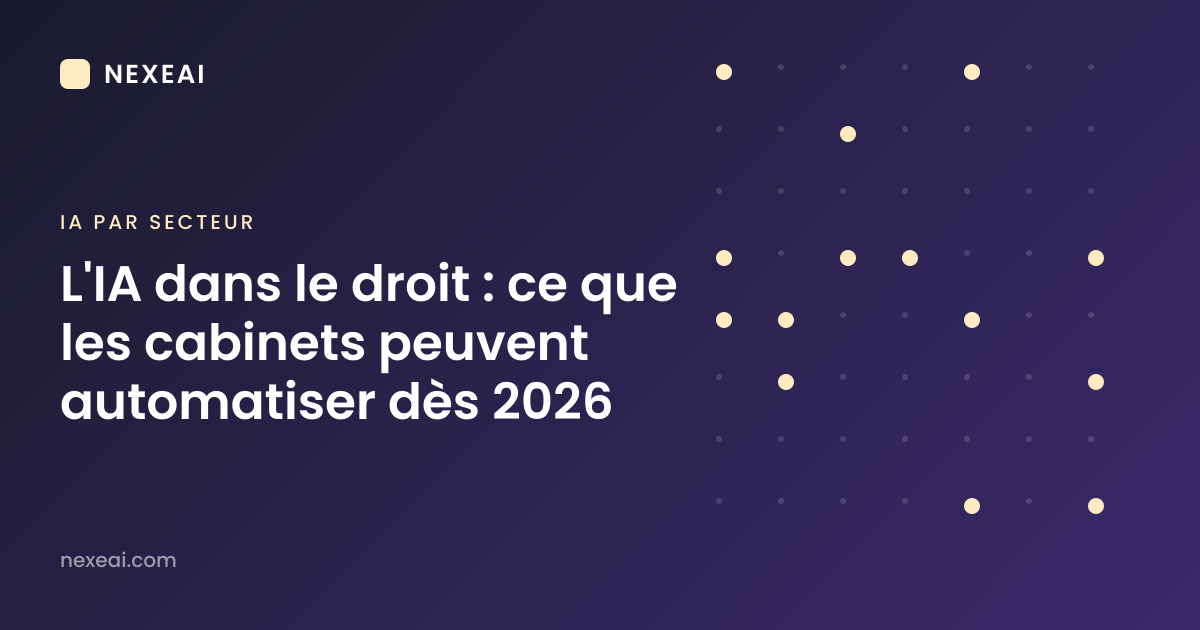 L'IA dans le droit : ce que les cabinets peuvent automatiser dès 2026